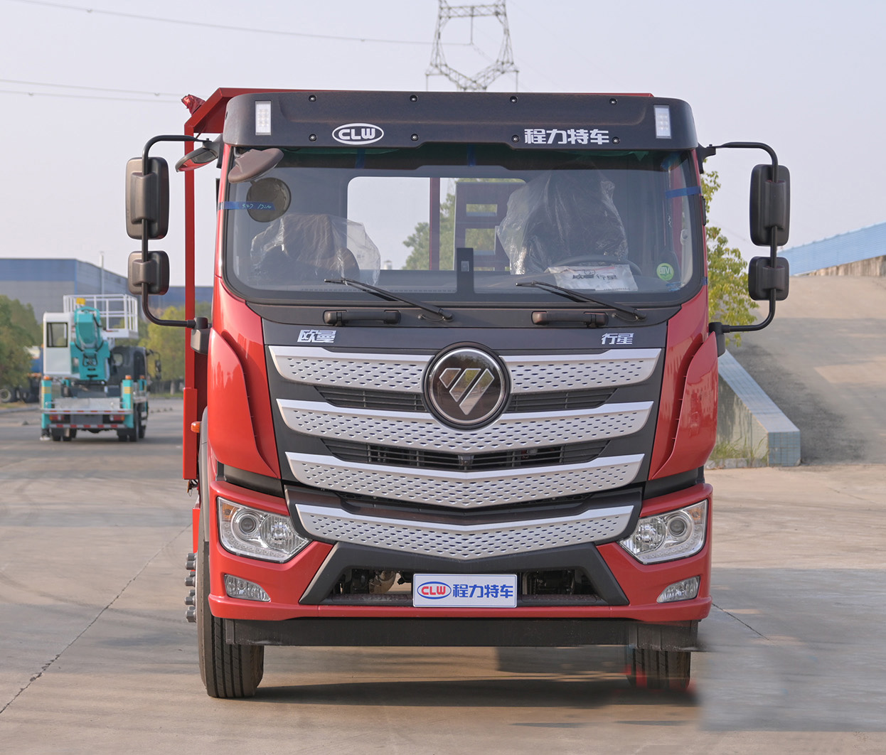 福田歐曼行星單橋平板運(yùn)輸車清障車，可拉10-16噸圖片2